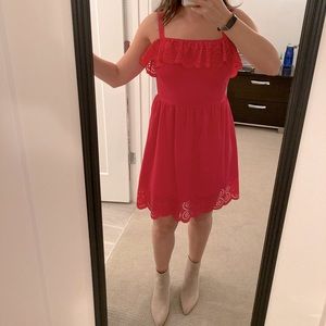 Thin-strapped eyelet ruffle sundress